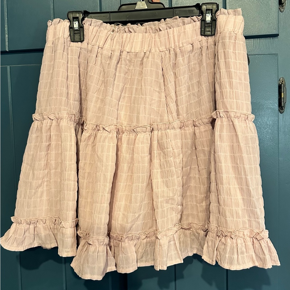 Elegant Mauve Ruffled Skirt